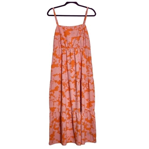 Anthropologie Social Standard By Sanctuary Pink Coral Floral Maxi Dress, Sz Med - Picture 4 of 10